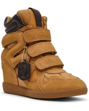 Steve Madden Mavis High-top Lace-up Wedge Sneakers - Brown