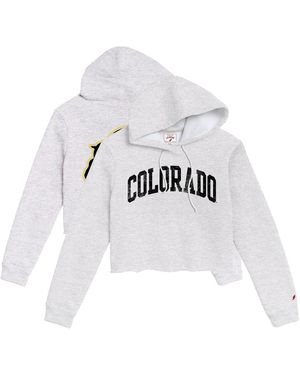 League Collegiate Wear Colorado Buffaloes 2-hit 1636 Cropped Pullover Hoodie - White