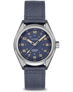 Vincero Scout Automatic Titanium Nylon Strap Watch 42mm - Blue