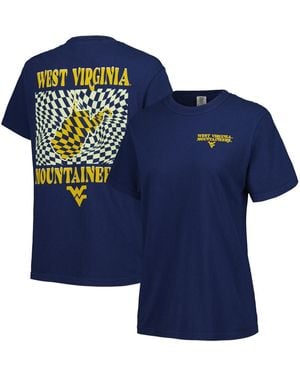 Image One West Virginia Mountaineers Comfort Colors Checkered Mascot T-shirt - Blue