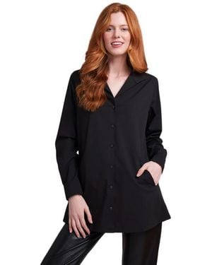 Caldwell Collection Charlotte Peplum No Iron Blouse - Black