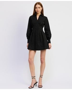 En Saison Annaeliese Long-sleeve Mini Dress - Black