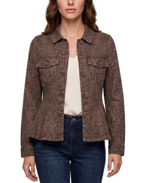 Liverpool Los Angeles Button-front Collared Trucker Jacket - Brown
