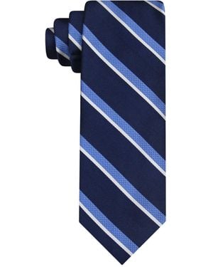 Eagle Van Heusen Textured Stripe Classic Tie - Blue