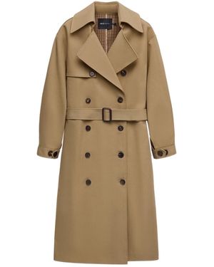 Mango Selection Belted Double-breasted Trench Coat - Natural