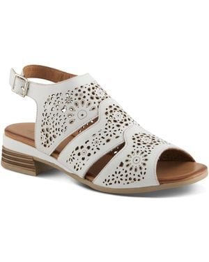 Spring Step Plasma Slingback Sandal Floral - White