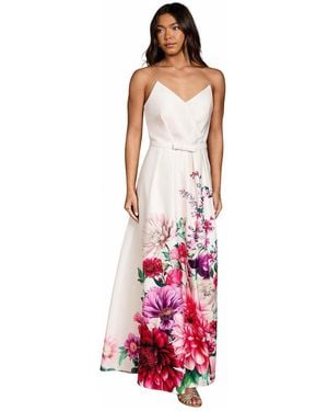 Coast Wired Bandeau Border Print Maxi Dress - White