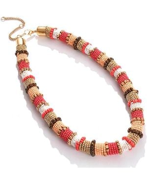 SOH Beaded Statement Necklace - Red