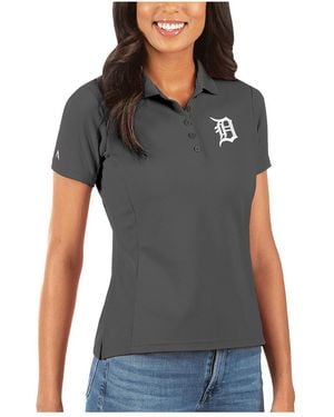 Antigua Detroit Tigers Legacy Pique Polo Shirt - Gray