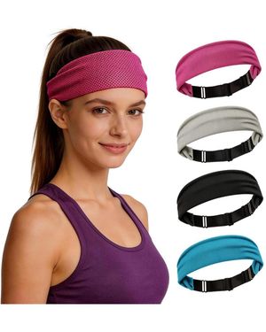 Peneyon Adjustable Non Slip Moisture Wicking Cooling Sports Headband For Workout Yoga Gym Running - Pink