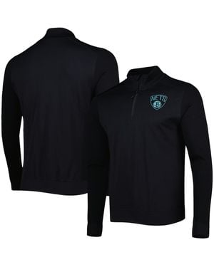 Levelwear Brooklyn Nets Nano Engineered Knit Fabric Quarter-zip Jacket - Blue