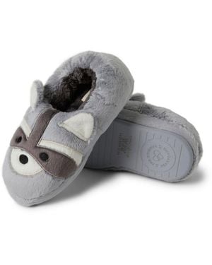 Dearfoams Kids Emery Critter Closed Back Animal Slipper - Gray