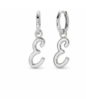 Oak & Luna Mini Signature Initial huggie Earrings - White