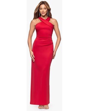 Xscape Petite Long Halter Neck Sheath Dress - Red