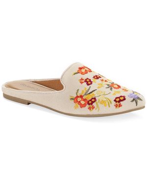 Style & Co. Naomii2 Embroidered Slip-on Mules - White