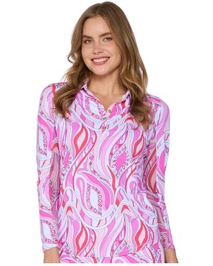 G Lifestyle Clothing G Lifestyle Long Sleeve Polo - Pink