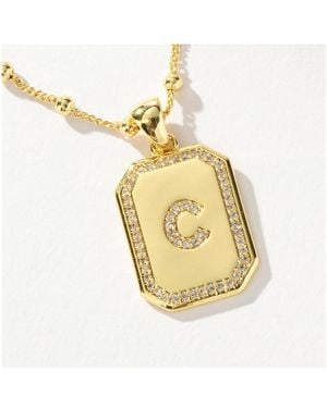 UNCOMMON JAMES 14k Gold-plated Cubic Zirconia Sur 2.0 Initial Necklace - Metallic