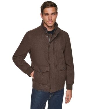 Cole Haan Stand-collar Long-sleeve Bomber Jacket - Brown