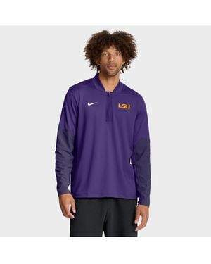 Nike Lsu Tigers One Goal Performance Half-zip Pullover Sweatshirt - Purple