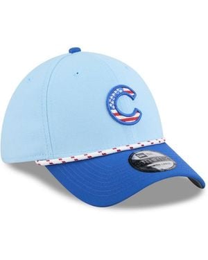 KTZ Light Blue/blue Chicago Cubs 2025 Fourth Of July 39thirty Flex Hat