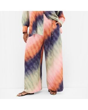 City Chic Print Wide Leg Pant - Multicolor