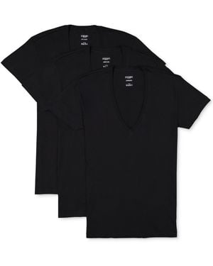 2xist 2(x)ist Slim-fit Deep V-neck 3 Pack Undershirt - Black