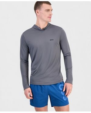 BOSS Boss By Long-sleeve Hooded Rashguard - Blue