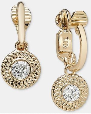 Ralph Lauren Cubic Zirconia Charm Clip-on Hoop Earrings - Metallic