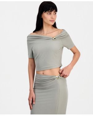 Guess Brigitte Off-the-shoulder Top - Gray
