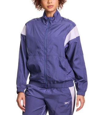 Reebok Woven Crinkle Colorblocked Track Jacket - Blue