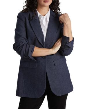 UNIVERSAL STANDARD Plus Size Denim Look Blazer - Blue