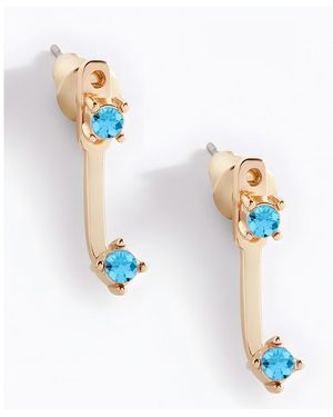 Mint & Lily Birthstone Drop Ear Jacket Earrings - White