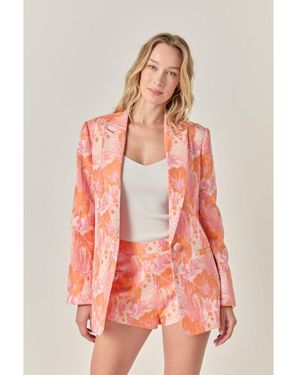 Endless Rose Floral Jacquard Blazer - Pink