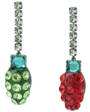 Betsey Johnson Faux Stone Santa Baby Christmas Lights Earrings - White