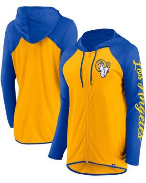 Fanatics Gold/royal Los Angeles Rams Script Full-zip Hoodie - Orange