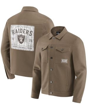 Fanatics Las Vegas Raiders Trucker Full-button Jacket - Brown