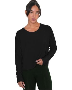 Rebody Active Boxy Nylon Long Sleeve Top - Black