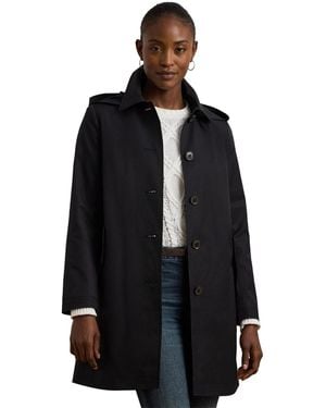 Ralph Lauren Hooded A-line Raincoat - Black