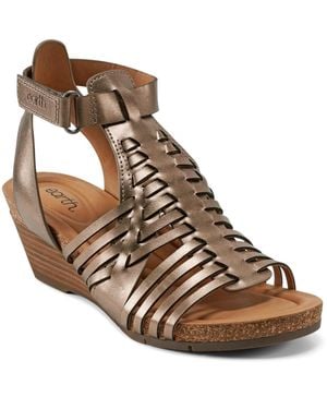 Earth Hattie Fisherman Wedge Sandals - Brown