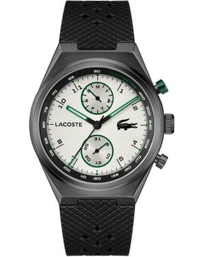 Lacoste Line Racer Black Silicone Strap Watch - Gray
