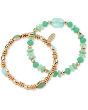 Style & Co. 2-pc. Beaded Gold-tone Stretch Bracelets - Blue