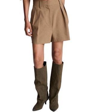 Kenneth Cole High-rise Pleated Shorts - Natural