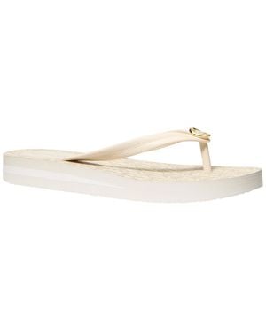 Michael Kors Posie Flip Flops Sandals - White