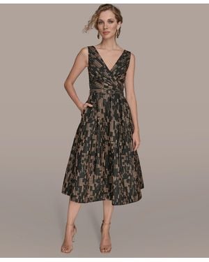 Donna Karan Printed Fit And Flare Dress - Multicolor