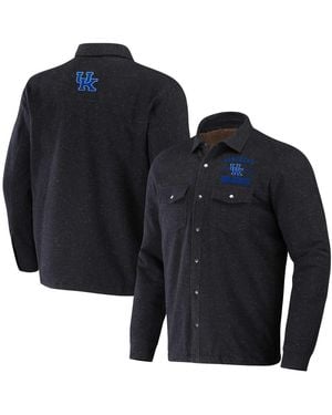 Fanatics Darius Rucker Collection By Kentucky Wildcats Sherpa-lined Full-snap Shacket - Blue