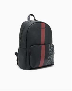 ARMANI EXCHANGE | Striped Logo Detils Bckpck - Blue