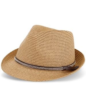 Levi's Two-tone Straw Fedora Hat - Natural