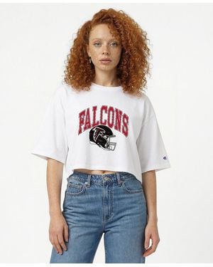 Champion Atlanta Falcons Boyfriend Cropped T-shirt - White