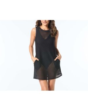 Beach House Sport Textured Cover Up Dress - Black