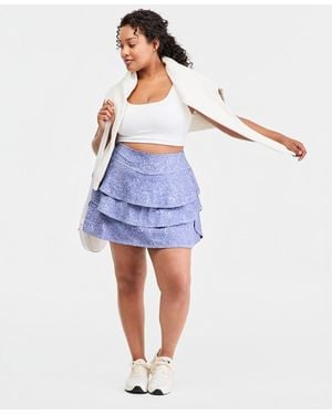 ID Ideology Ideology Plus Size Harbor Ditsy Compression Flounce Skort - Blue